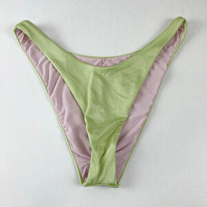 NEW VYB Bikini Bottom Womens Size Large Light Green Light Pink Interior NWOT